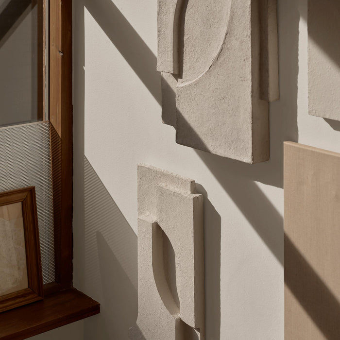 Kristina Dam Studio Serif Relief Wall Hanging Small, Off-White - Batten Home