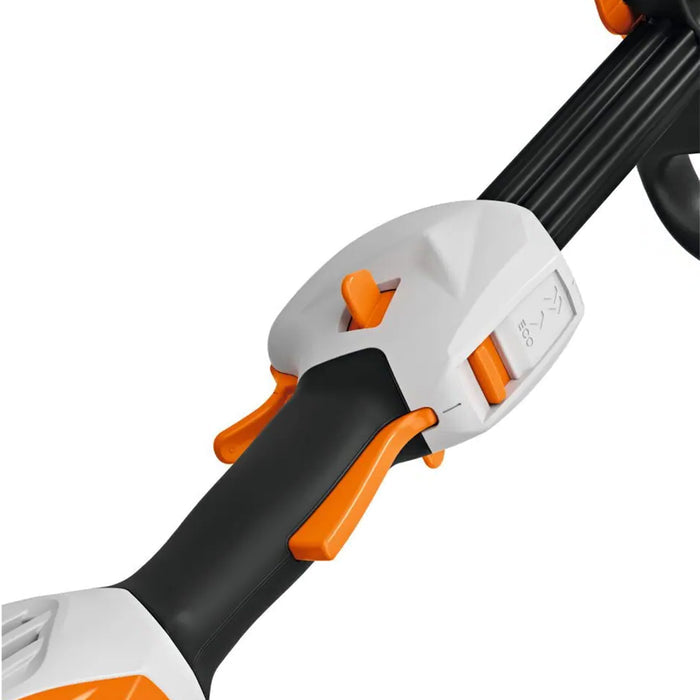 close up of on of mechanism of STIHL FSA 70 R Battery Grass Trimmer AK System Kit A versatile battery grass trimmer kit with battery and charger for trimming, mowing and clean-up work. available at Cannings Melbourne Victoria