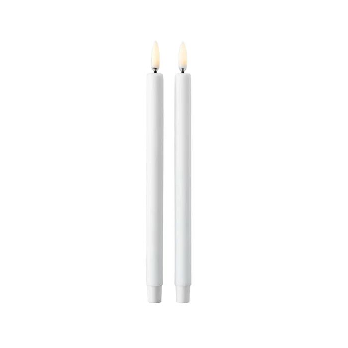 STOFF LED Taper Candle by Uyuni Lighting, White, Set of 2 - Batten Home