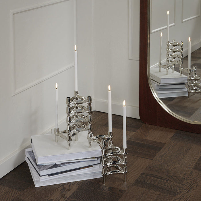 STOFF LED Taper Candle by Uyuni Lighting, White, Set of 2 - Batten Home