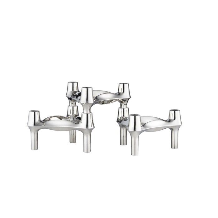 STOFF Nagel BMF Candle Holder, Chrome, Set of 3 - Batten Home