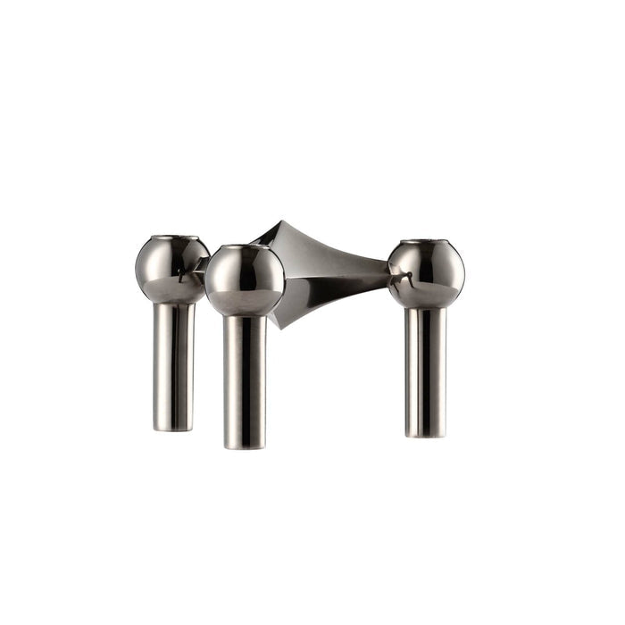 STOFF Nagel Candle Holder, Black Chrome - Batten Home