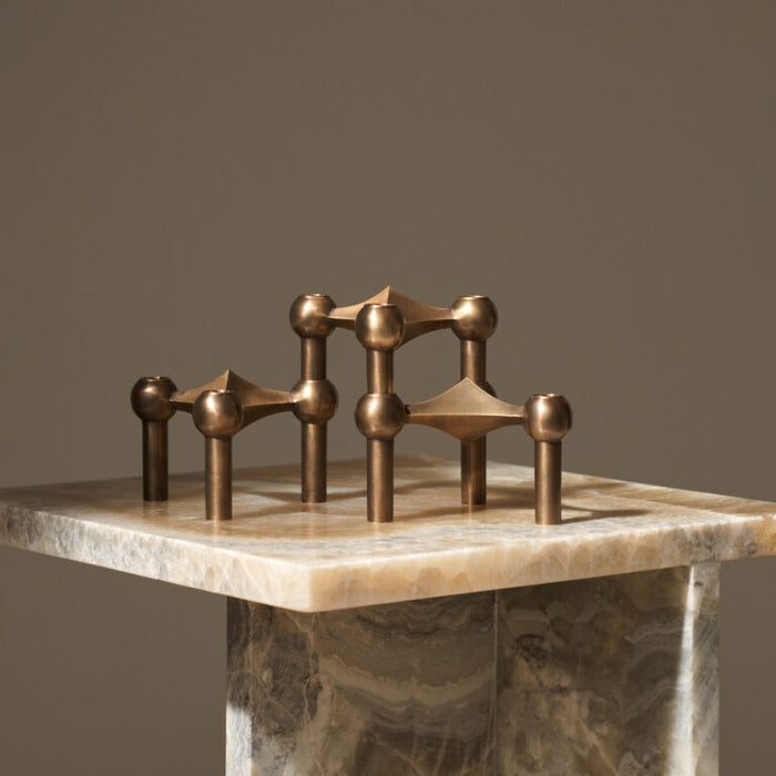STOFF Nagel Candle Holder, Bronzed Brass