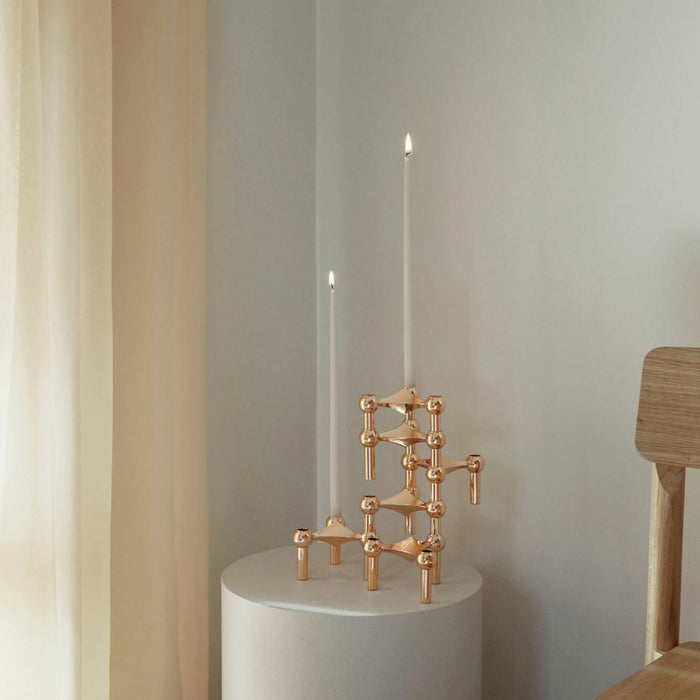 STOFF Nagel Candle Holder, Rose Gold, Set of 3