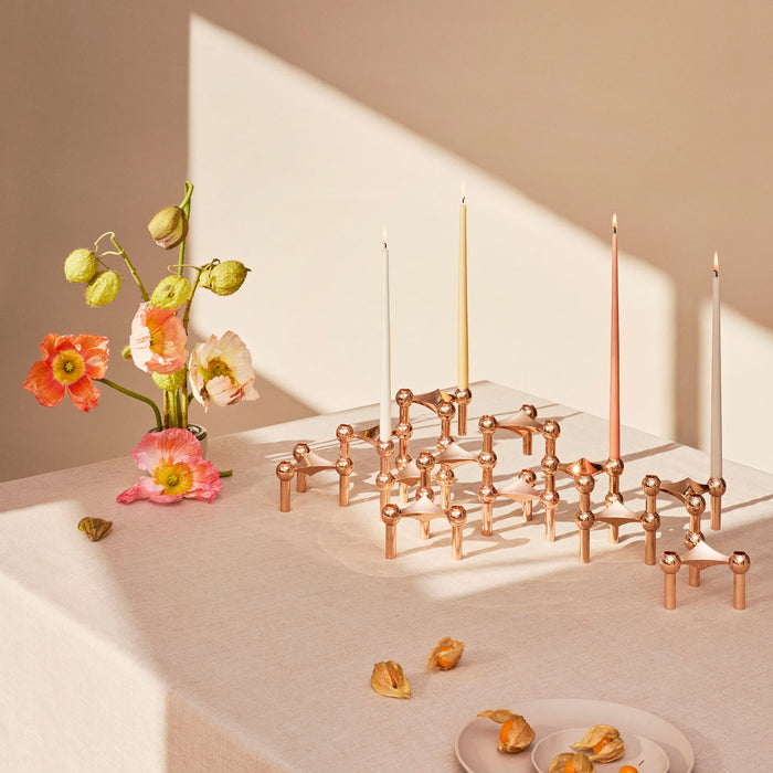 STOFF Nagel Candle Holder, Rose Gold, Set of 3