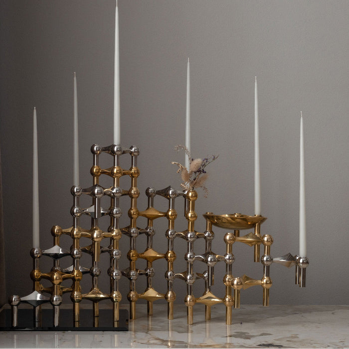 STOFF Nagel Candle Holder, Solid Brass, Set of 3