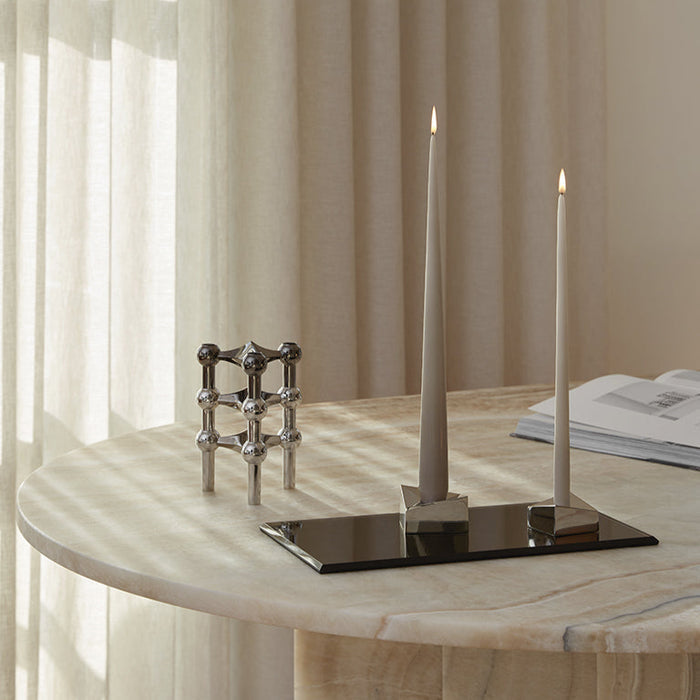 STOFF Nagel Large Taper Candle, Sand, Set of 4