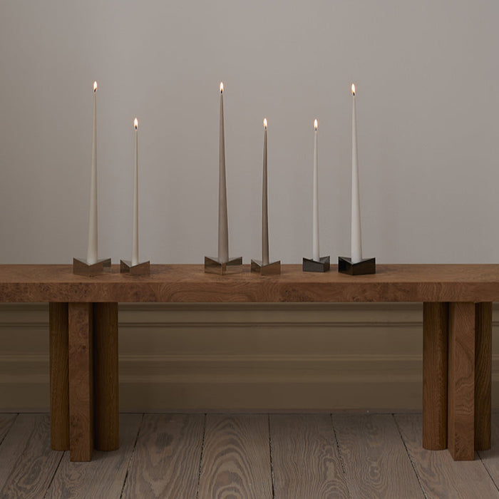 STOFF Nagel Large Taper Candle, Sand, Set of 4
