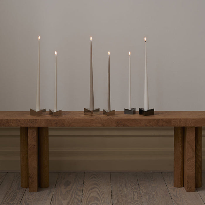 STOFF Nagel Large Taper Candle, White, Set of 4