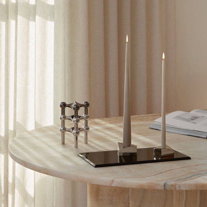 STOFF Nagel Reflect Candle Holder, Large, Chrome - Batten Home