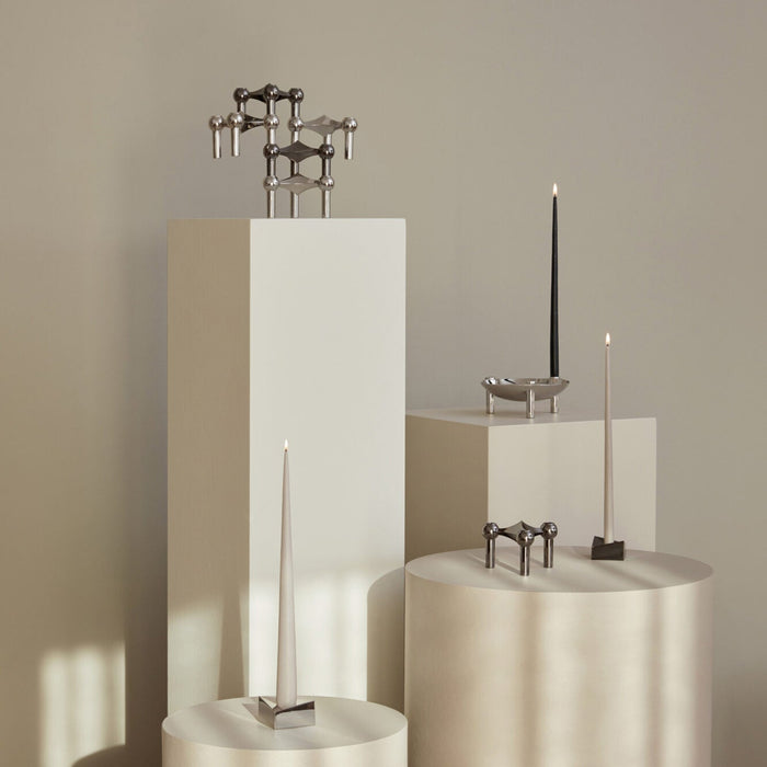 STOFF Nagel Reflect Candle Holder, Large, Chrome - Batten Home