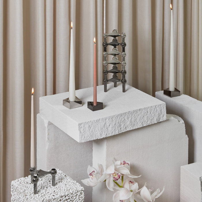 STOFF Nagel Reflect Candle Holder, Large, Chrome - Batten Home