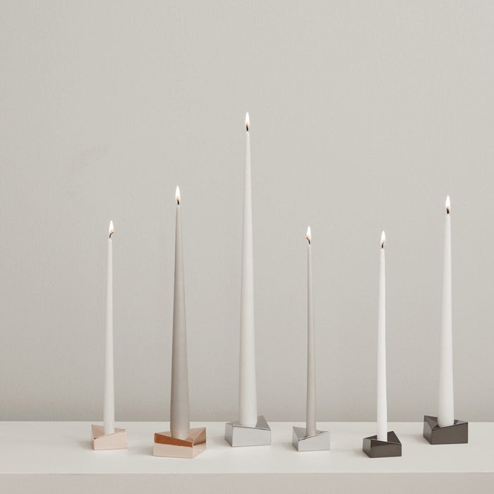 STOFF Nagel Reflect Candle Holder, Small, Black Chrome