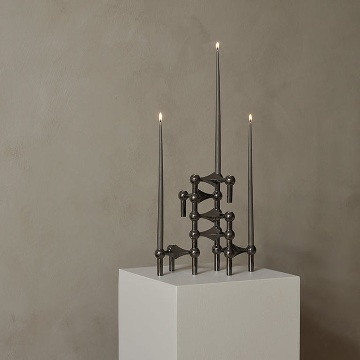 STOFF Nagel Taper Candle by Ester & Erik, Taupe, Set of 6 - Batten Home