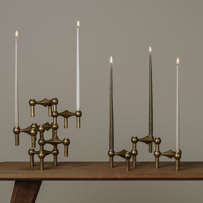 STOFF Nagel Taper Candle by Ester & Erik, Taupe, Set of 6 - Batten Home
