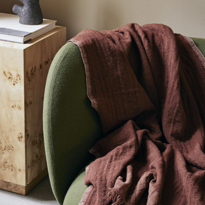 Weaver Throw - Red Brown